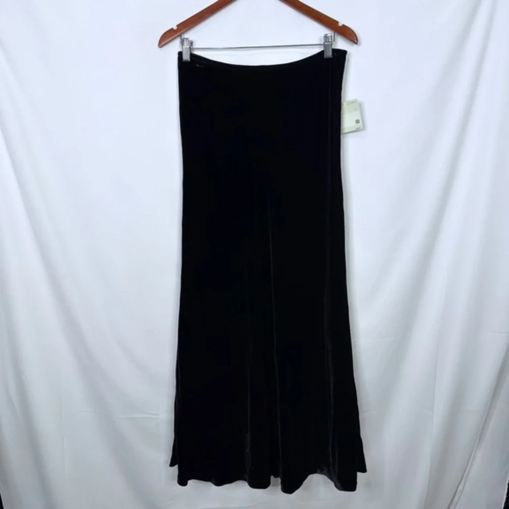 Vintage Liz Claiborne Velvet Maxi Skirt Women Size 6 Black‎ NWT